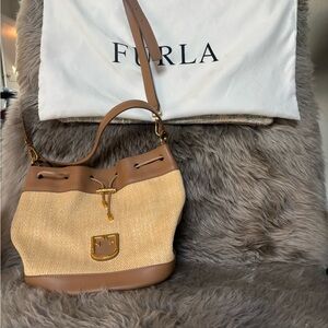 Furla Beige and Brown Shoulder Bag